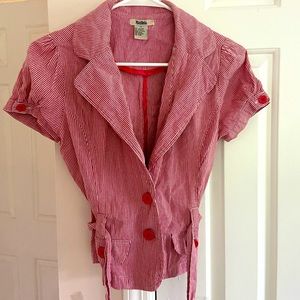 Absolutely adorable Manifesto button down, cap sleeve, pinstripe blouse!!